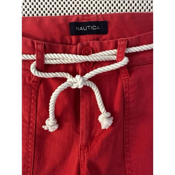 Nautica Womens Ankle Cropped Pants Size‎ 4 Nautical Casual Capri Mid Rise Belted - Picture 2 of 10